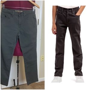 Like New U.S Polo Youth Gray Twill Straight Chino Casual